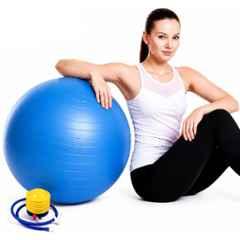 Shopeleven 55cm 150kg PVC Blue Exercise Gym Ball with Pump