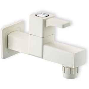 Sparsh Pearl Ludo LD-1262 15lpm Plastic White Long Body Bib Tap Faucett for Bathroom & Kitchen