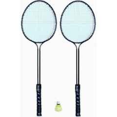 STYRKR 2 Pcs Black Badminton Racket with Nylon Shuttlecocks
