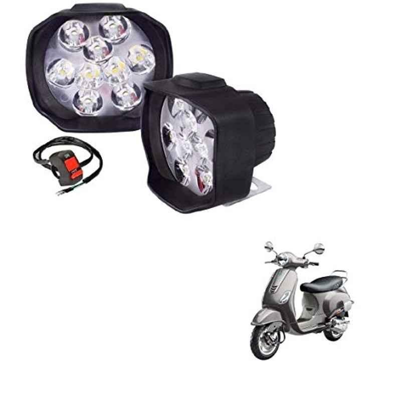Kozdiko 2 Pcs Sheen 9 LED 6000k Cree LED Transformer Bumble Bee Style LED Fog Light Set for Vespa VXL 150