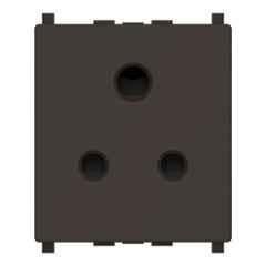 Schneider Electric ZENcelo 6A 2P+E 3 Pin 2 Module Bronze Socket Outlet with Shutter, IN8426UNS_BZ