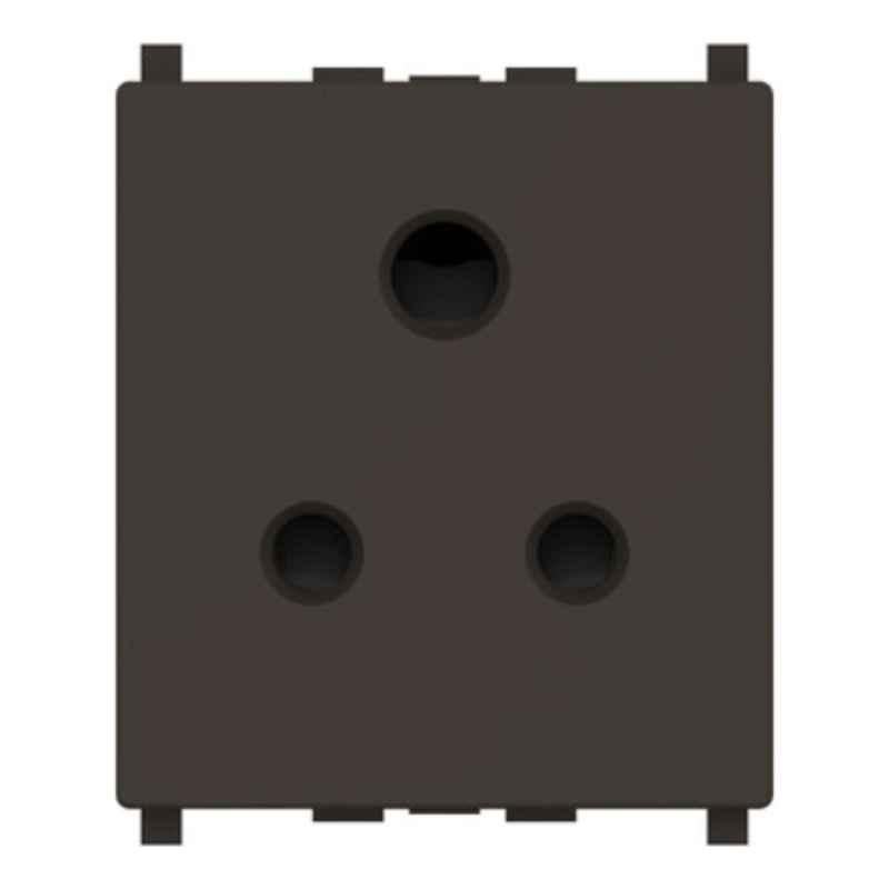 Schneider Electric ZENcelo 6A 2P+E 3 Pin 2 Module Bronze Socket Outlet with Shutter, IN8426UNS_BZ