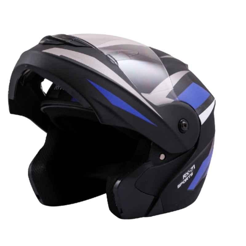 Rhynox RNX Beast Pro Decor s-11 Medium Blue Full Face Motorcycle Helmet