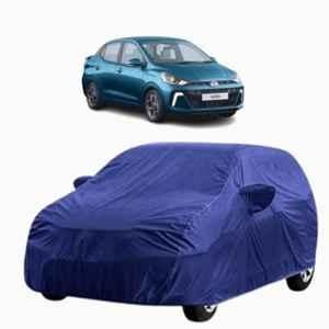 Aarex Auto Polyester Blue 100% Waterproof Car Body Cover with Mirror Pocket, UV Proof, Heat Resistant, Anti Dust & Triple Stitched for Hyundai Aura