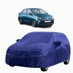 Aarex Auto Polyester Blue 100% Waterproof Car Body Cover with Mirror Pocket, UV Proof, Heat Resistant, Anti Dust & Triple Stitched for Hyundai Aura