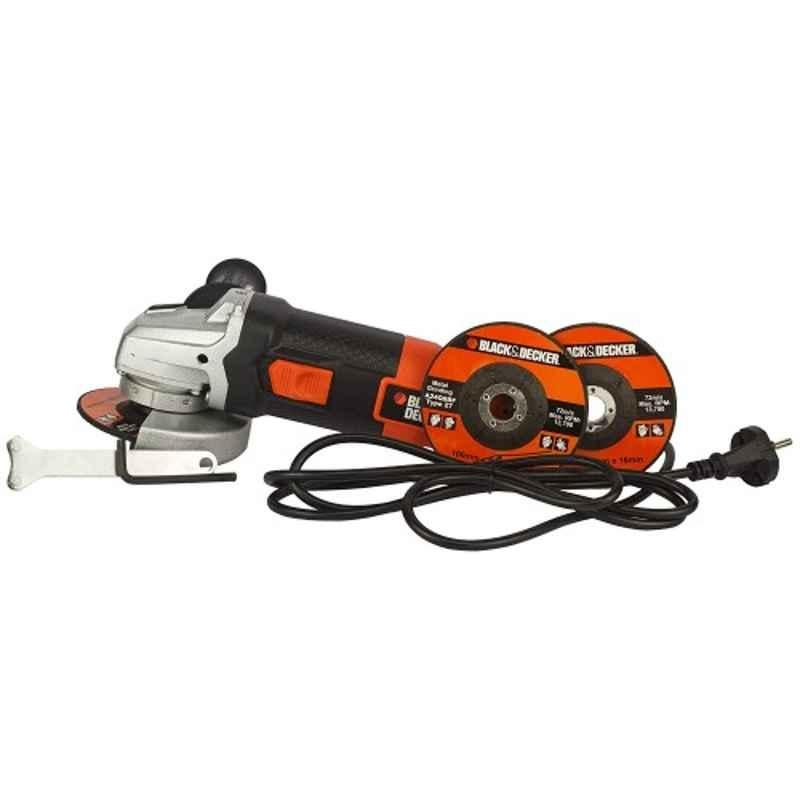 Black+Decker G720RW 4 inch 820W Small Angle Grinder with 2Pcs wheels & 1Pc Flap Disc
