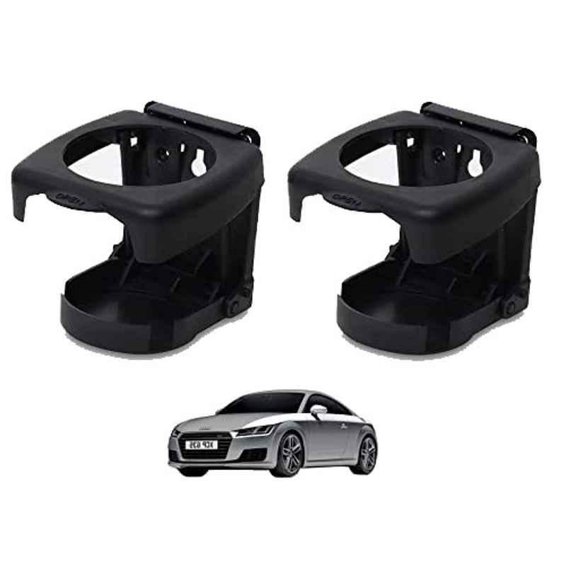 Kozdiko Plastic Black Foldable Car Drink Holder for Audi TT (Pack of 2)