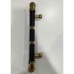 Plantex Main Door Handle/Stainless Steel Handle for Door/8 inch Pull-Push Handle for Home/Office (APS-151, Black & Gold)