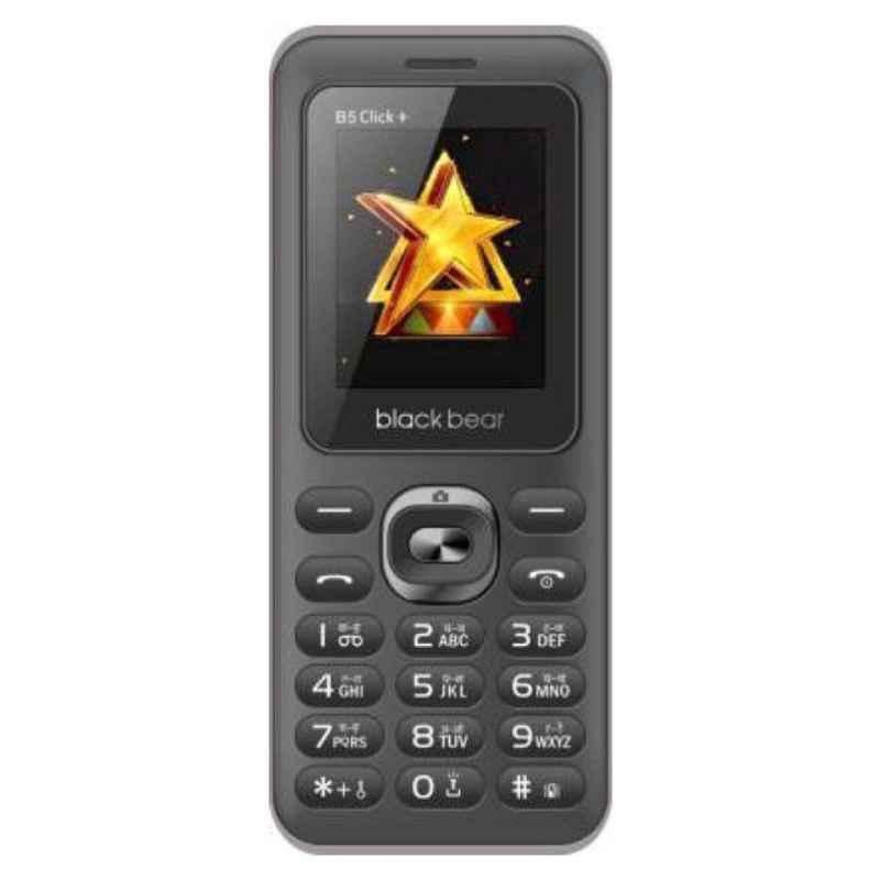Blackbear B5 Click+ Grey & Black 1.8 inch Display, 2.4MP Camera & Dual Sim Slim Mobile Phone