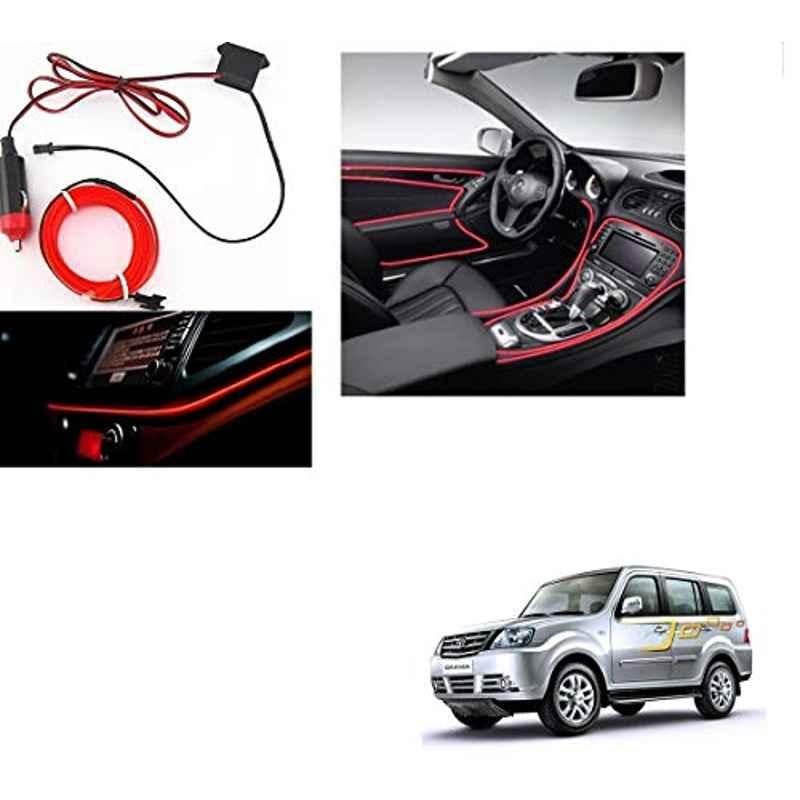 Kozdiko 12V Red Car Interior Decor Neon Strip Light for Tata Sumo Grand