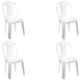 Italica Polypropylene White Luxury Arm Chair, 9312-4 (Pack of 4)