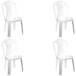Italica Polypropylene White Luxury Arm Chair, 9312-4 (Pack of 4)