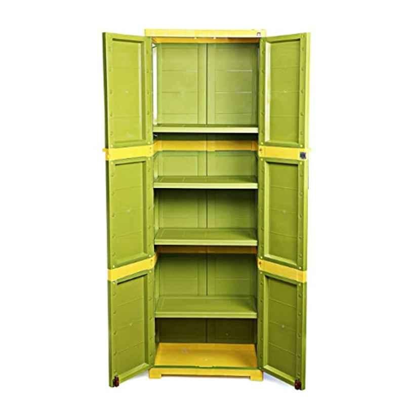 Cello Novelty 14.6x23.4x71.5cm Plastic Green & Yellow Large Cupboard with Lock