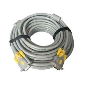 Mak World VLink 15m 15 Pin Grey Male to Male VGA Cable with 1080p HD Support