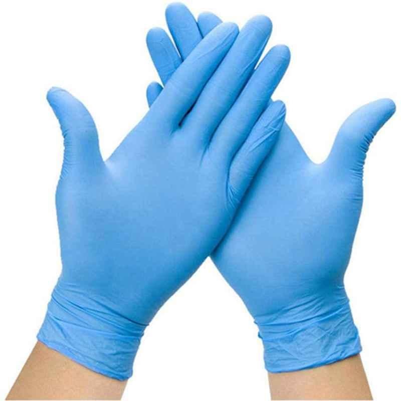 Hygiene Links Medium Vinyl Blue Powder Free Hand Gloves, HL-765 (Pack of 100)