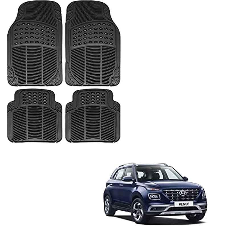 Kozdiko 4 Pcs Rubber Black Car Simple Foot Mat Set for Hyundai Venue New 2019