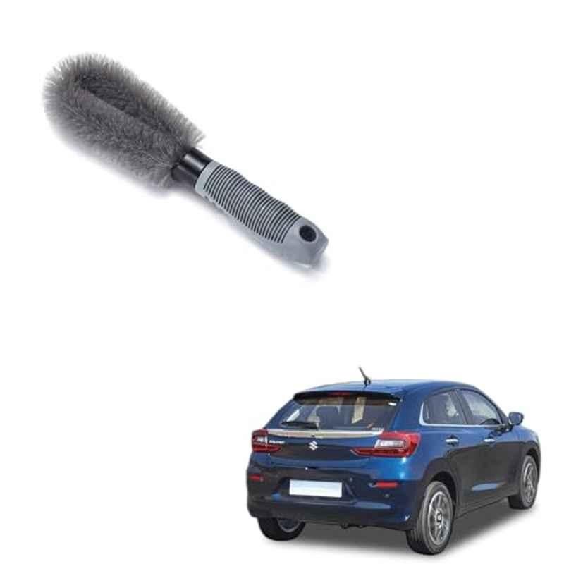 Kozdiko Plastic Grey Oval Car Alloy Wheel Rim Cleaning Brush for Maruti Suzuki Baleno (2022-Present)