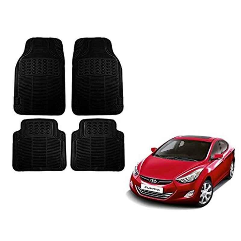 Kozdiko 4 Pcs Black Rubber Car Mat Set for Hyundai Elantra