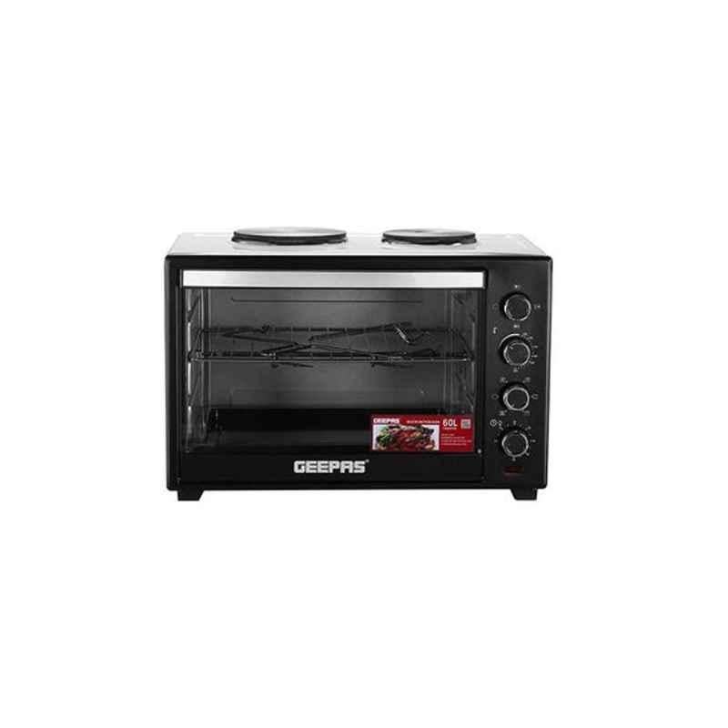 Geepas 60L 2000W Black Electric Oven with Rotisserie, GO4452