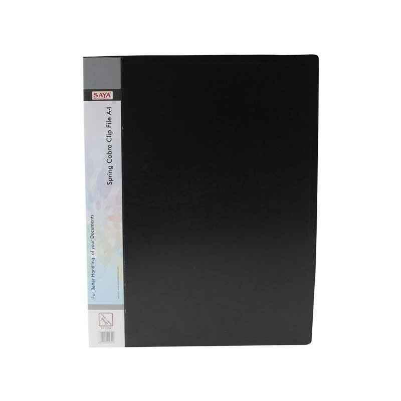 Saya SY103A Black A4 Spring Cobra Clip File, Weight: 160 g (Pack of 20)