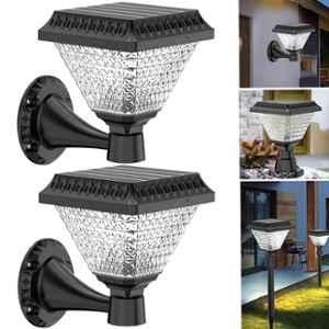 Gigawatts GW-GP02 10W 33 LED ABS Square Solar Gate Pillar Lamp with Remote Control (Pack of 2)