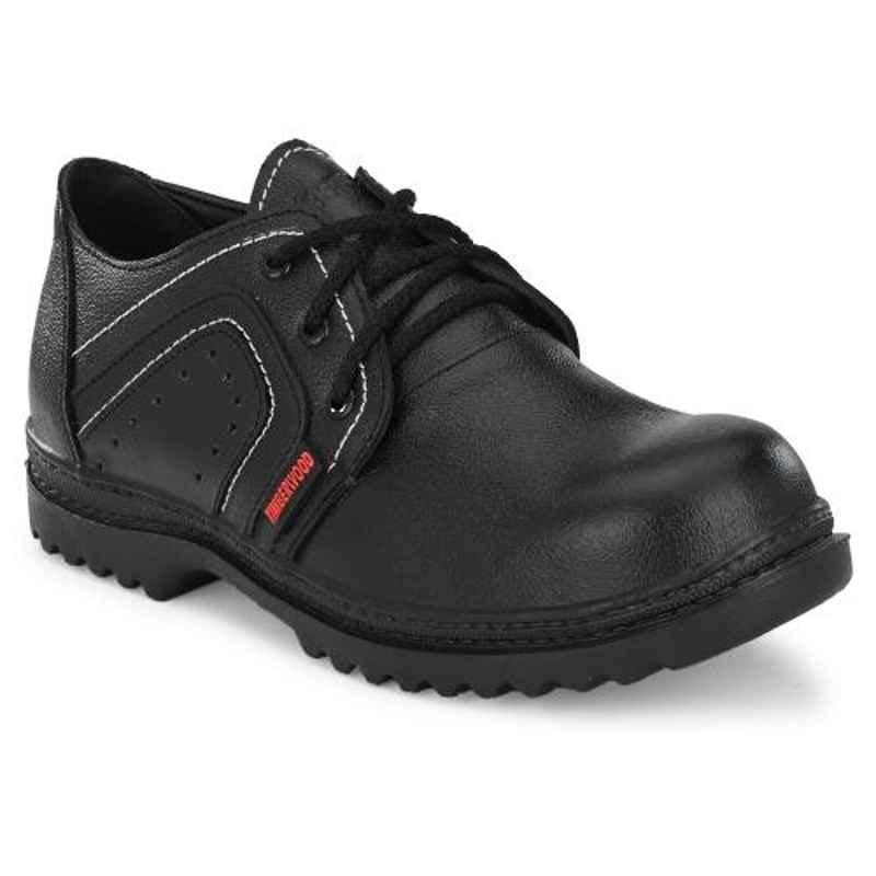 Timberwood TW39 Leather Steel Toe Airmix Sole Black Work Safety Shoes, Size: 8