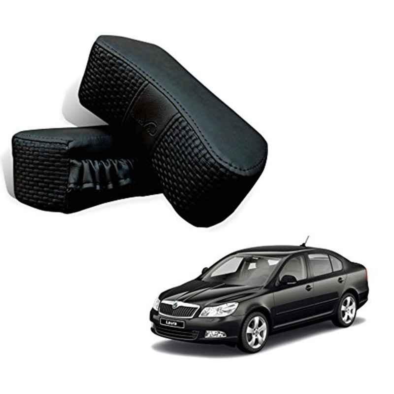 Kozdiko 2 Pcs Memory Foam Black Car Vastra Neck Rest Cushion Set for Skoda Laura, koz_5195