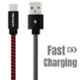 Crossloop 2.4A 1m Red, Black & Grey C-Type USB Cable, CSLT02