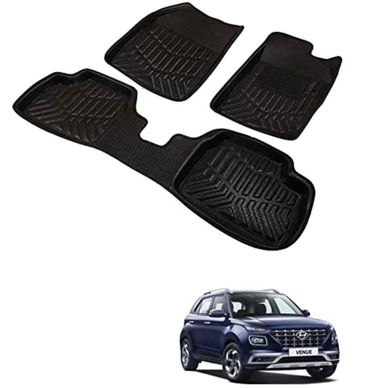 Kozdiko 3D Black Car Foot Mat Set for Hyundai Venue 2019-Present, dshbdhb79