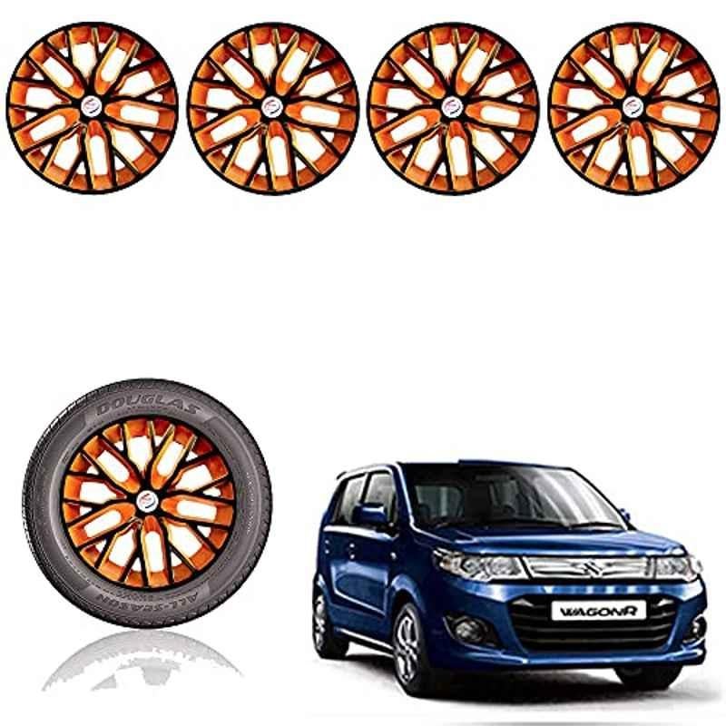 Auto Pearl 13 inch ABS Black & Orange Press Type Car Hub Cap Wheel Cover for Wagon R 2017