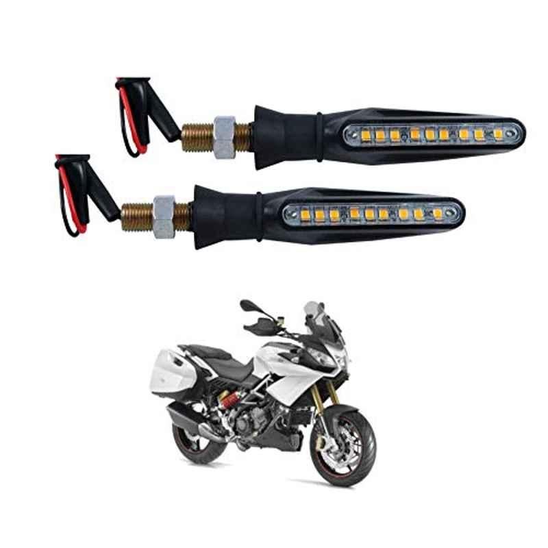 Kozdiko 4 Pcs Plastic Front & Rear Side Sleek Yellow Bike Indicator Set for Aprilia Caponord 1200