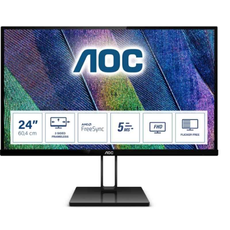 New AOC 24P1 24 LED 1920x1080 IPS Monitor HDMI Black
