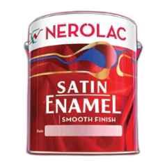 Nerolac Satin Enamel 4 Litre White Enamel Oil Base Paint for Wood, Metal, FastDrying, Scratch & Stain Resistant