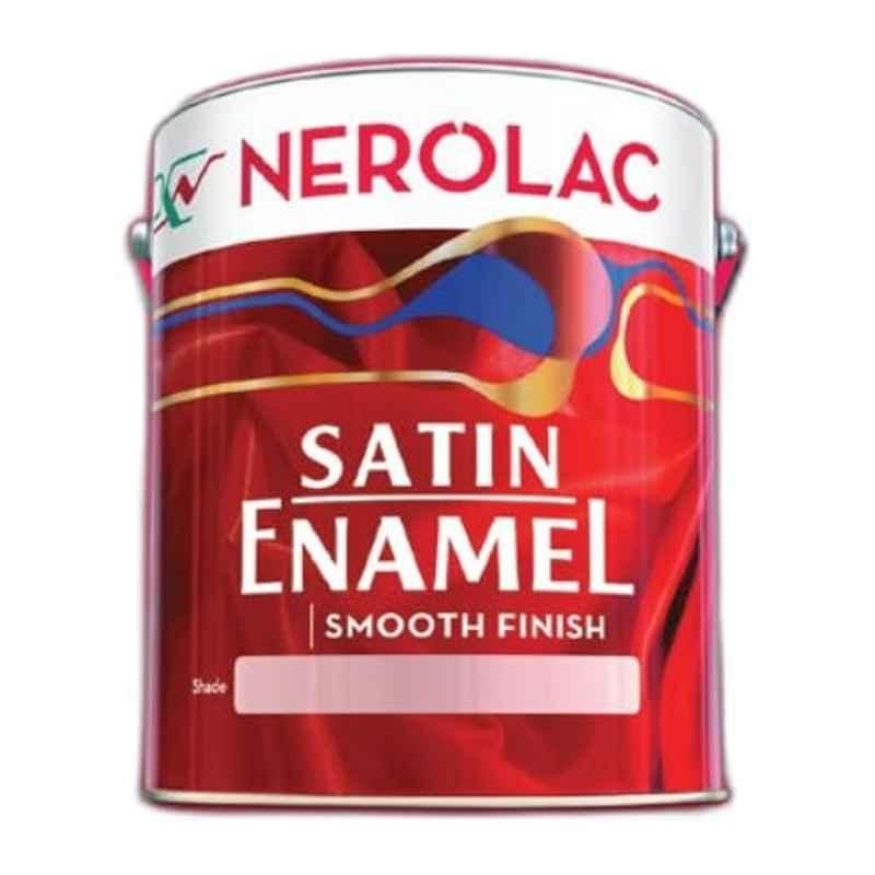 Nerolac Satin Enamel 4 Litre White Enamel Oil Base Paint for Wood, Metal, FastDrying, Scratch & Stain Resistant