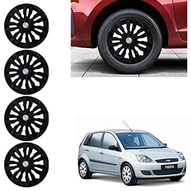 Auto Pearl 4 Pcs 14 inch ABS Black Wheel Cover Set for Ford Fiesta
