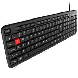 Quantum QHM7403D Plastic Black Spill-Resistant USB Wired Keyboard