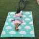 HomeDekors White & Sky Blue UV Protected Polypropylene Washable Rectangular Reversible Rugs, NMD4382