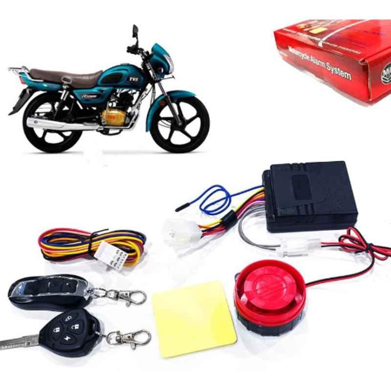 Auto Pearl 12V Black Two-Way Anti Theft Motorcycle Alarm Kit with 2 Pcs Remote for Radeon