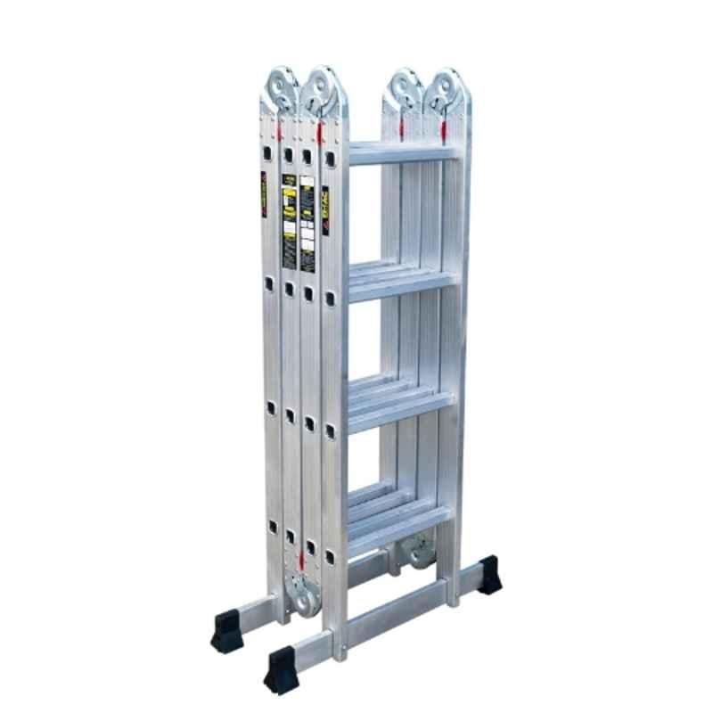 EMAC 4x4 Step Aluminium Silver Anti Slip Multipurpose Folding Ladder for Industrial & Commercial, EML-4X4