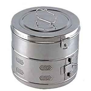 WKM 11x9 inch Stainless Steel Seamless Dressing Drum for Hospitals, Clinics & Laboratory Use