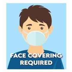Color World Express Vinyl Self Adhesive Face Covering Required Signage Sticker with Both Side Laminated