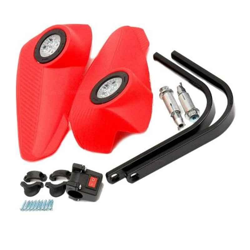 AllExtreme EXVHBR1 7/8 inch 8W Red Handlebar Handguard for Handle Protector & Wind Guard