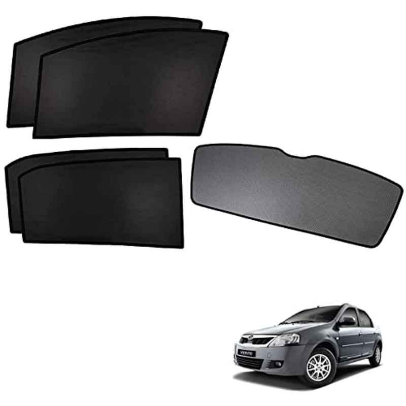 Kozdiko 5 Pcs Polyester Black Non Magnetic Window & Rear Sun Shades Set for Mahindra Verito