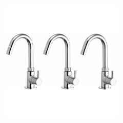 Fastgear Turbo Brass Chrome Finish Silver Sink Tap, FG2021 (Pack of 3)