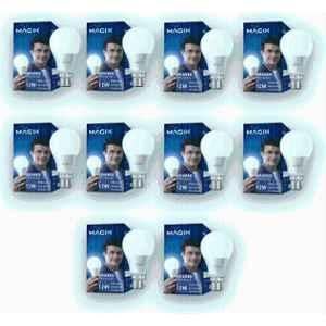 Magik Grande 12W 6500K B22 Cool White LED Bulb (Pack of 10), LUGR012CP4171E10