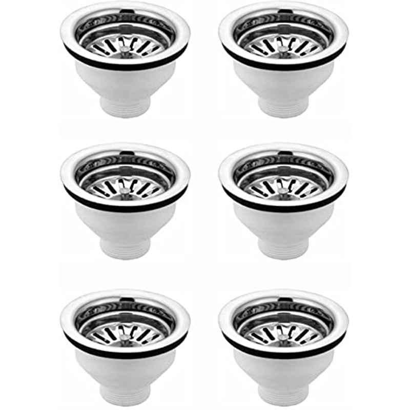 Spazio 4 inch Stainless Steel Chrome Finish Sink Waste Coupling (Pack of 6)