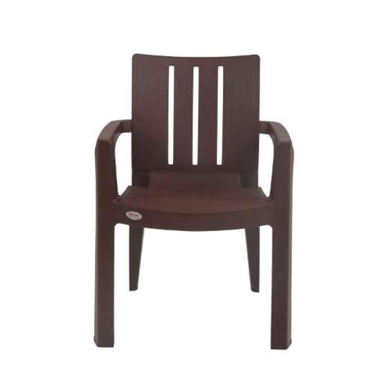 Supreme Kent Plastic Heavy Duty Globus Brown Chair with Arm (Pack of 2)