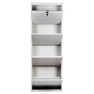 Tufferone 4 Shelves Stainless Steel White Pre Assembled Shoe Rack