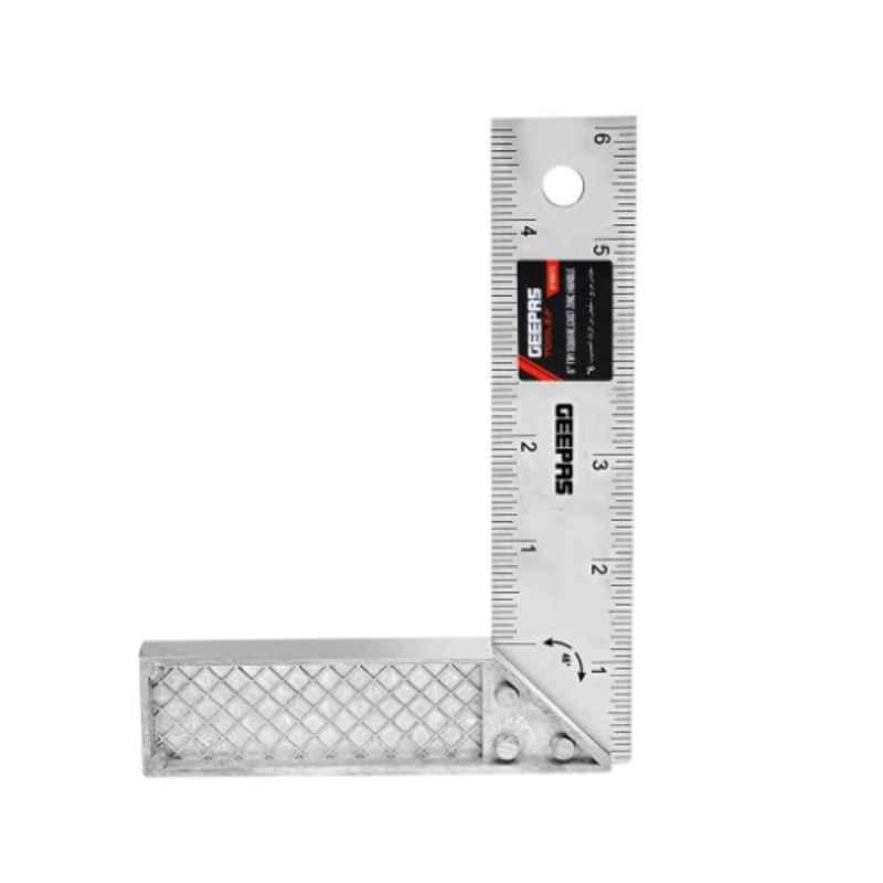 Geepas 6 inch Stainless Steel Try Square with Handle, GT59073