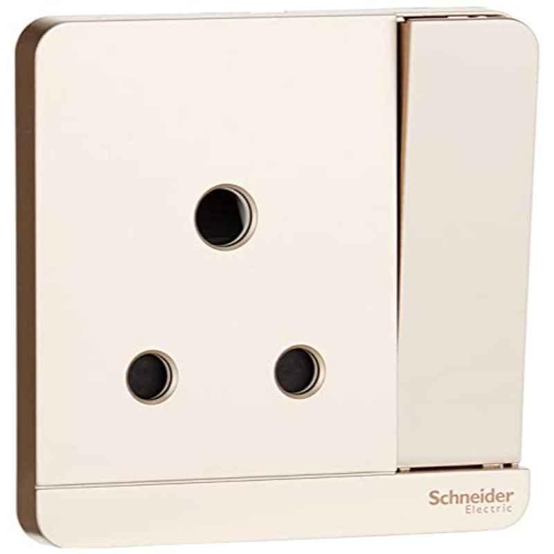 Schneider AvatarOn 15A 220V Polycarbonate Gold Socket Outlet, E8315_15_WG_G12